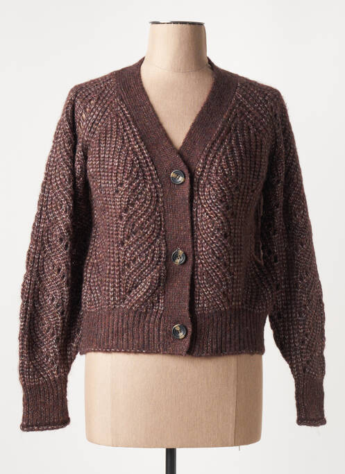 Gilet manches longues marron 7 SEASONS pour femme