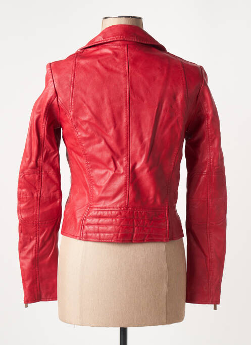 Veste en cuir rouge BLACK LINES pour femme