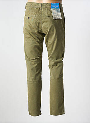 Pantalon chino fermeture zippée sous rabat boutonné vert PULL IN femme