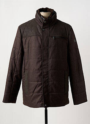 Blouson fermeture zippée sous rabat pressionné marron COFOX homme