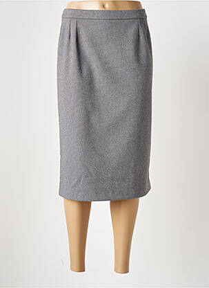 Jupe mi-longue coupe droite gris GEVANA femme
