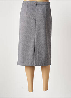 Jupe mi-longue coupe droite gris GEVANA femme