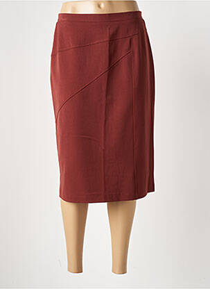 Jupe mi-longue stretch rouge GRIFFON femme
