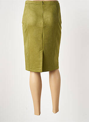 Jupe mi-longue stretch vert QUATRE VINGT JOURS femme