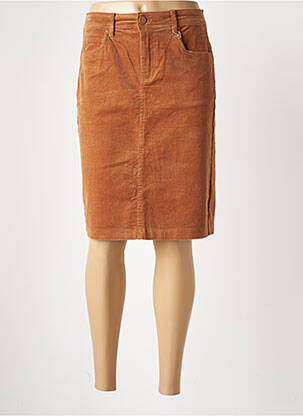Jupe mi-longue stretch marron GRIFFON femme