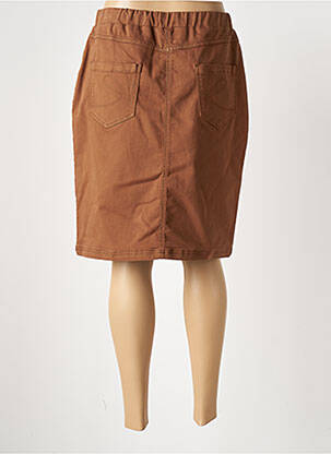 Jupe mi-longue stretch marron CONCEPT K femme