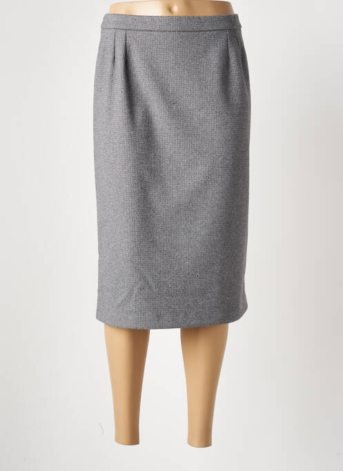 Jupe mi-longue coupe droite gris GEVANA femme