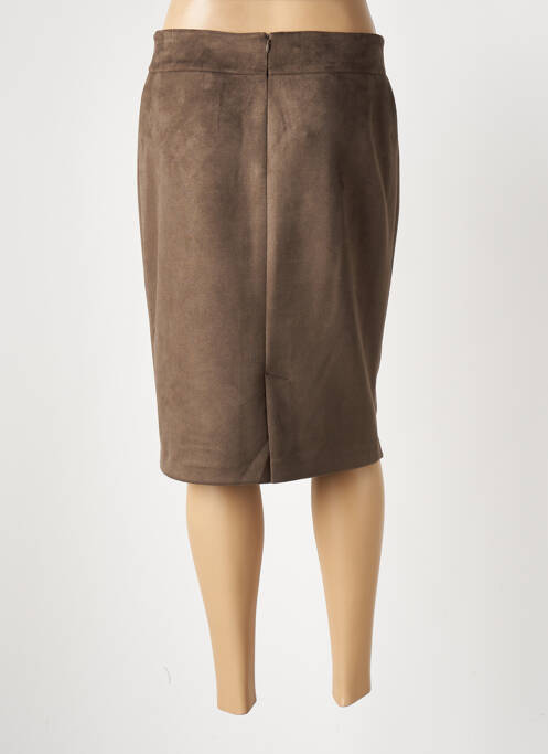 Jupe mi-longue coupe droite vert GEVANA femme