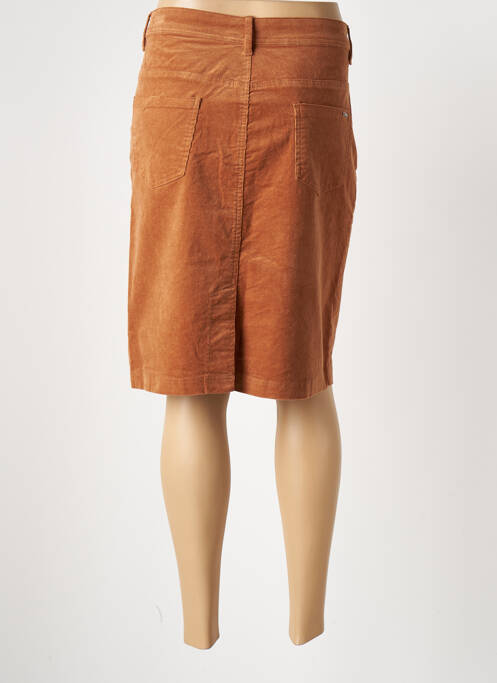 Jupe mi-longue coupe droite marron GRIFFON femme