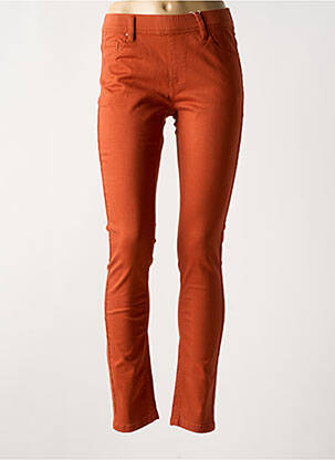 Pantalon slim taille élastique taille normale orange QUATRE VINGT JOURS femme