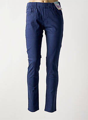 Pantalon slim taille élastique taille normale bleu QUATRE VINGT JOURS femme