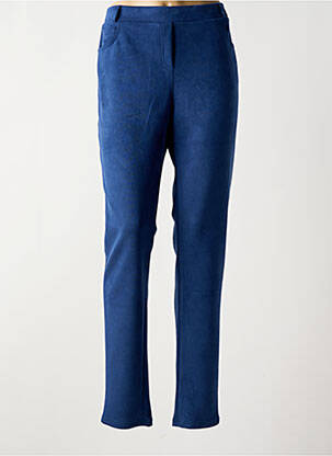 Pantalon droit taille élastique taille normale bleu GUY DUBOUIS femme