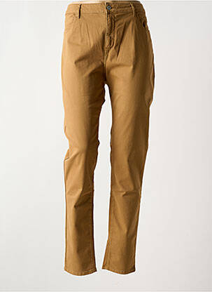 Pantalon droit stretch taille normale marron KANOPE femme