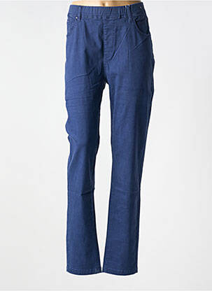Pantalon droit stretch taille normale bleu QUATRE VINGT JOURS femme