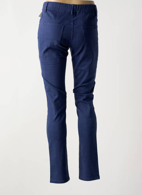 Pantalon slim taille élastique taille normale bleu QUATRE VINGT JOURS femme