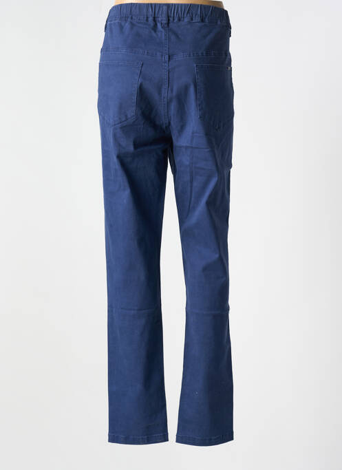 Pantalon droit stretch taille normale bleu QUATRE VINGT JOURS femme
