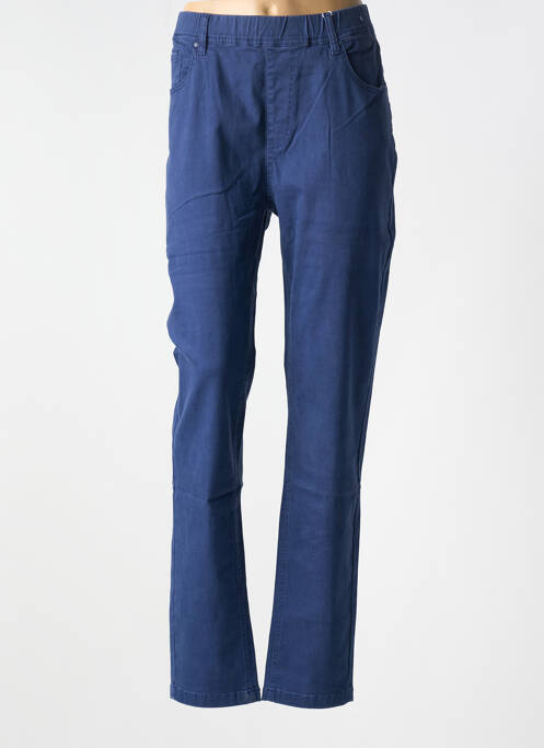 Pantalon droit bleu QUATRE VINGT JOURS pour femme