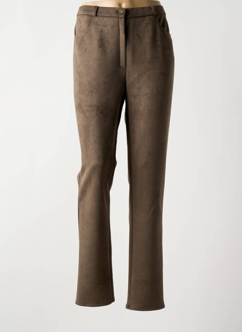 Pantalon droit marron GEVANA pour femme