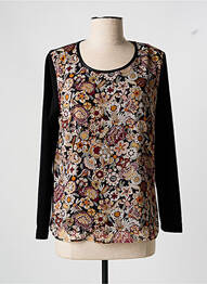 Pull coupe cintrée manches longues noir GRIFFON femme