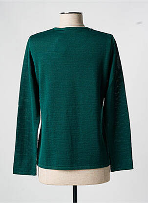 Pull tissage chiné manches longues vert GRIFFON femme