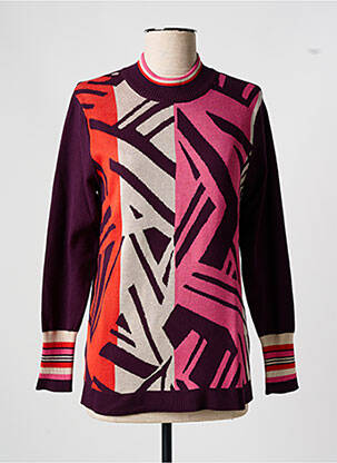 Pull coupe cintrée manches longues violet SCORZZO femme