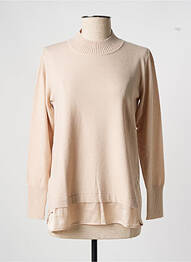 Pull tunique stretch manches longues beige SCORZZO femme