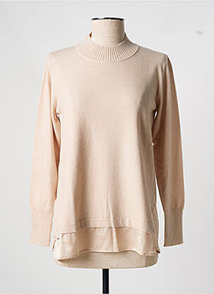 Pull tunique stretch manches longues beige SCORZZO femme