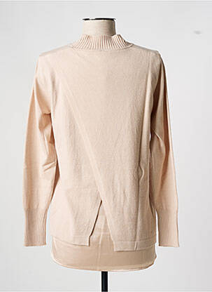Pull tunique stretch manches longues beige SCORZZO femme
