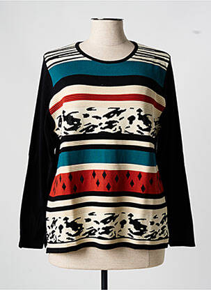Pull coupe cintrée manches longues noir GUY DUBOUIS femme