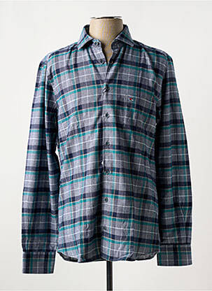 Chemise manches longues imprimé écossais bleu JUPITER homme