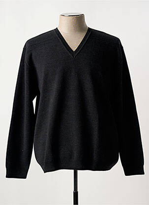 Pull col v manches longues gris PAUL RHODAMEL homme