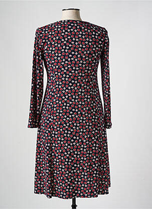 Robe mi-longue coupe fluide manches longues bleu GEVANA femme
