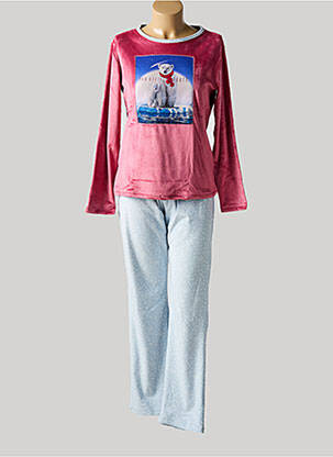 Pyjama coupe droite rose MASSANA femme