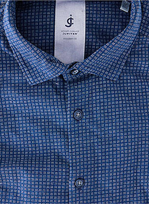 Chemise manches longues imprimé fantaisie bleu JUPITER homme