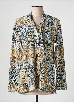 Pull coupe cintrée manches longues jaune GEVANA femme