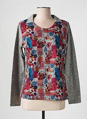 Pull coupe cintrée manches longues gris I.ODENA femme
