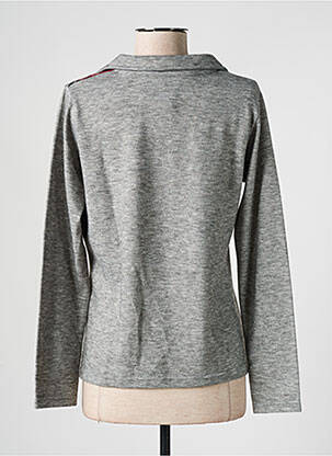 Pull coupe cintrée manches longues gris I.ODENA femme