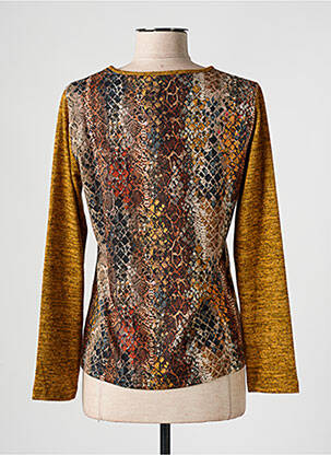 Pull coupe cintrée manches longues marron TELMAIL femme
