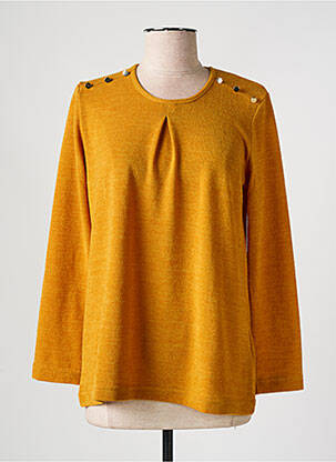 Pull stretch manches longues jaune GRIFFON femme