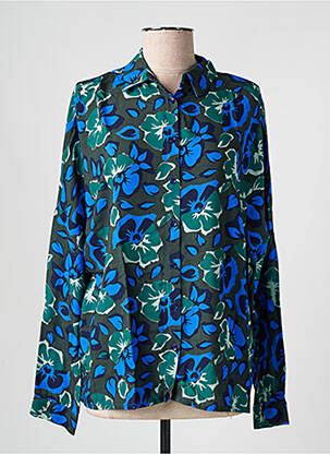 Chemisier imprimé fleurs manches longues vert KANOPE femme