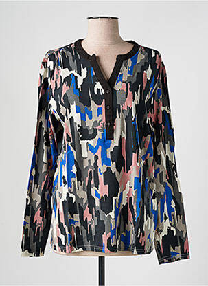 Top imprimé fantaisie manches longues bleu JENSEN femme