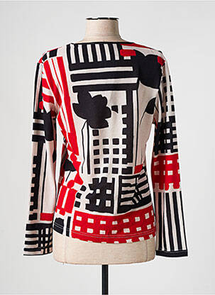 Pull col v manches longues rouge GRIFFON femme