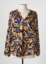 Blouse imprimé fantaisie manches longues marron CISO femme