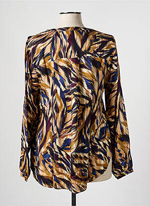 Blouse imprimé fantaisie manches longues marron CISO femme