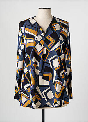 Blouse manches longues manches longues bleu QUATRE VINGT JOURS femme