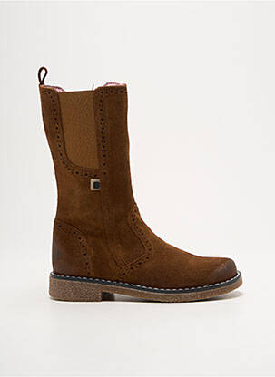 Bottes nubuck talon bas marron BO-BELL fille