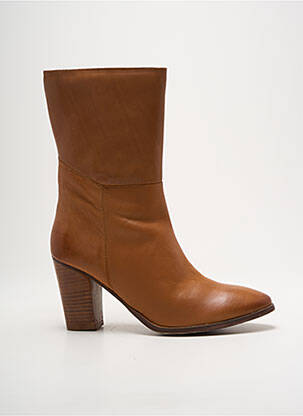 Bottines/boots matière lisse talon de 7 à 9cm marron LES TROPEZIENNES PAR M.BELARBI femme