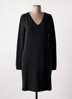 Robe mi-longue manches longues manches longues noir GARCIA femme