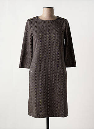 Robe courte manches 3/4 manches 3/4 marron GARCIA femme