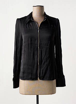 Chemisier coupe cintrée manches longues noir MORGAN femme